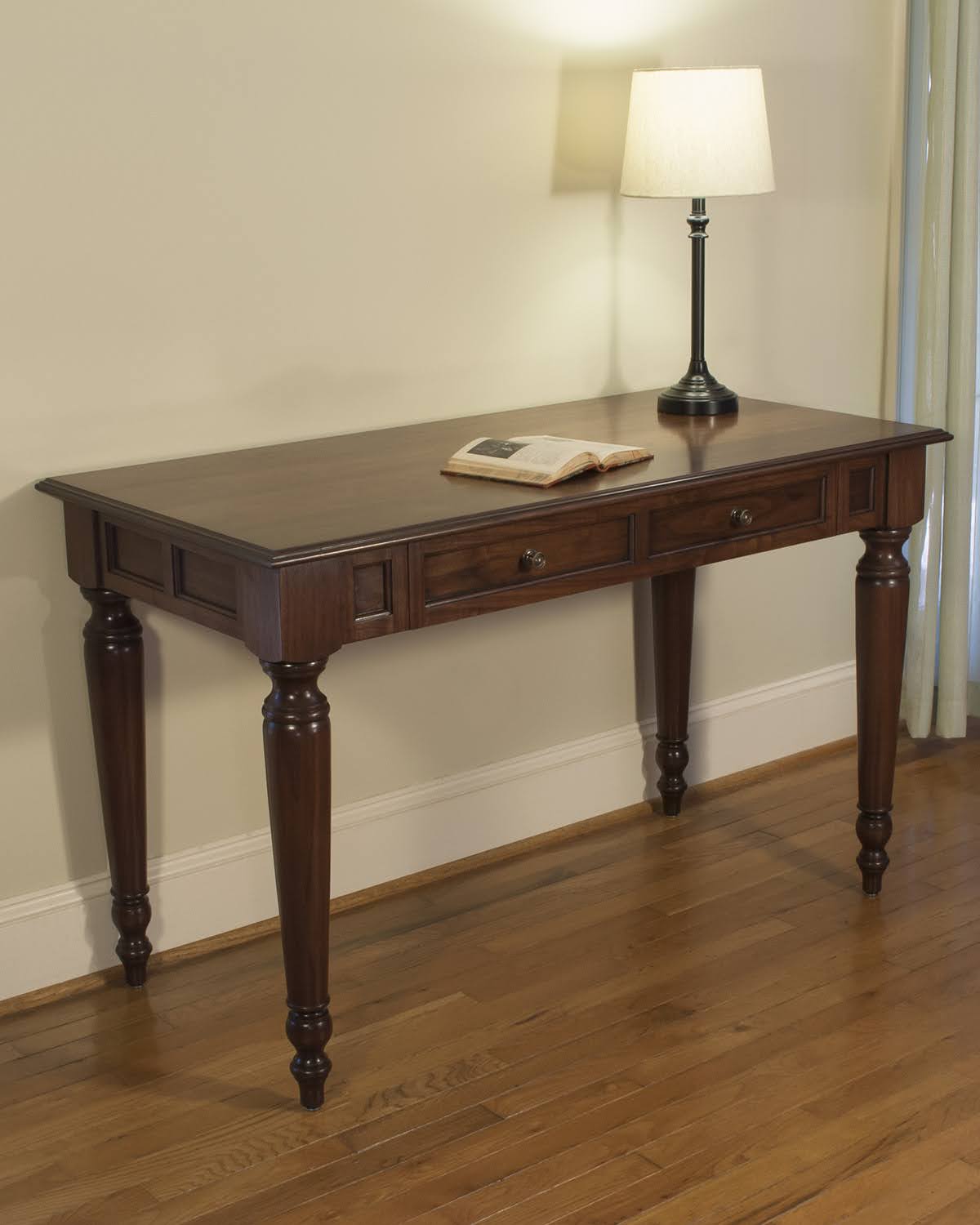 Traditional walnut computer desk