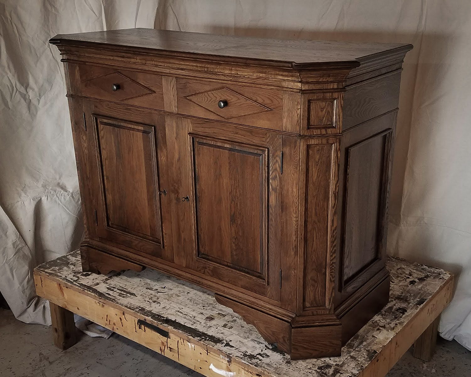 Traditional white oak server