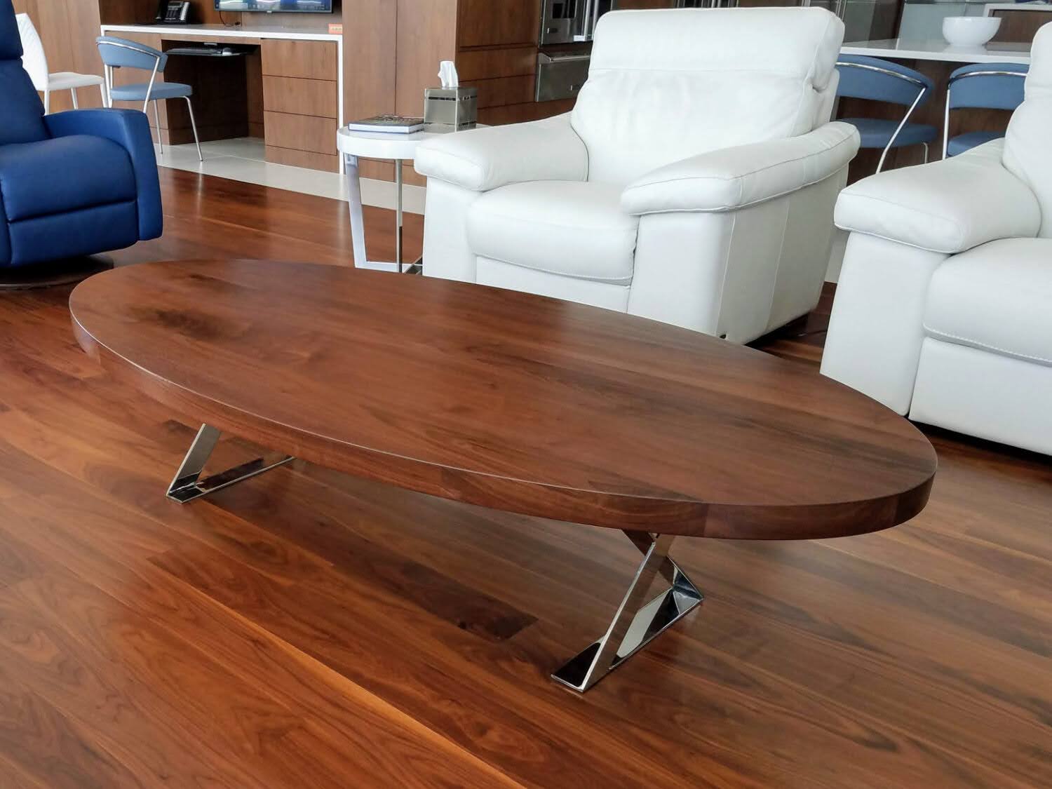 Walnut Oval Coffee Table